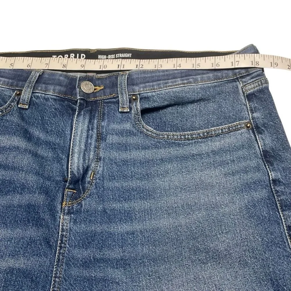 Torrid Medium Wash High-Rise Straight Classic Denim Jeans